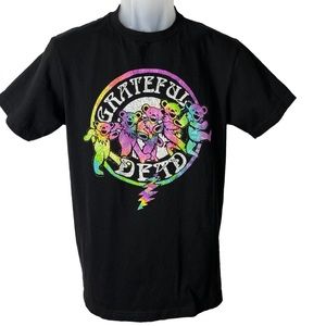 Grateful Dead Size Small Black Graphic 5 Colorful The Dancing‎ Bears T-Shirt